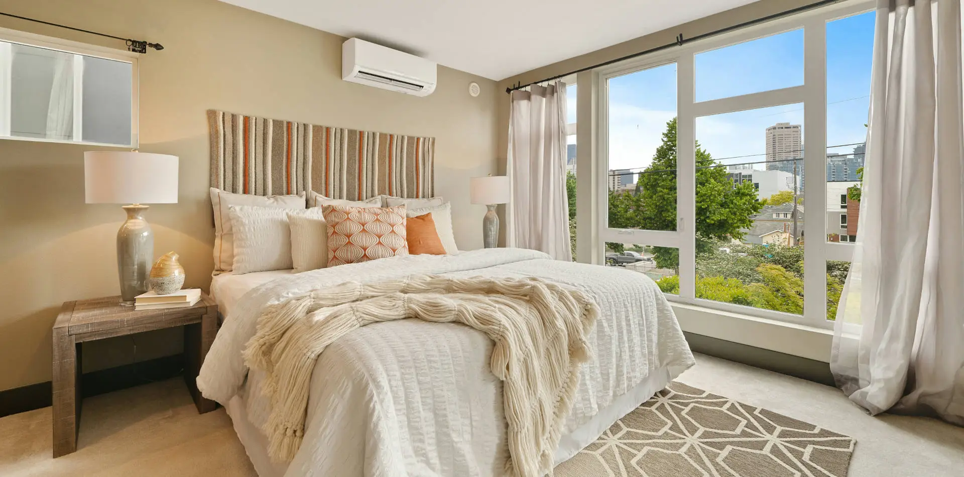 Renovated hotel room with modern design